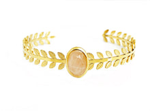 Carica l'immagine nel visualizzatore di Gallery, Bangle Leaf Cammeo Giallo Pietra Rosa