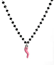 Carica l'immagine nel visualizzatore di Gallery, Collana Rosario Cornetto smaltato