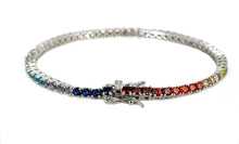 Carica l'immagine nel visualizzatore di Gallery, Bracciale Tennis Rainbow in Argento 925