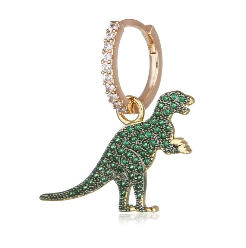 Katy Craig Orecchini A Dinosauro In Argento Sterling 925 Con Glitter - 11 Mm, Gioiello Per Bambini E Ragazzi, Regalo A Tema Preistorico, Confezione Regalo
