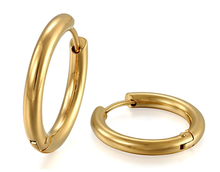 Carica l'immagine nel visualizzatore di Gallery, Coppia Orecchini Hoop a Canna in Acciaio