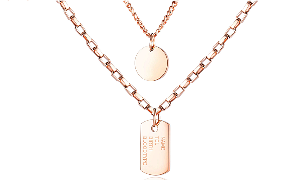 Collana Doppia Lastrina Military Blood