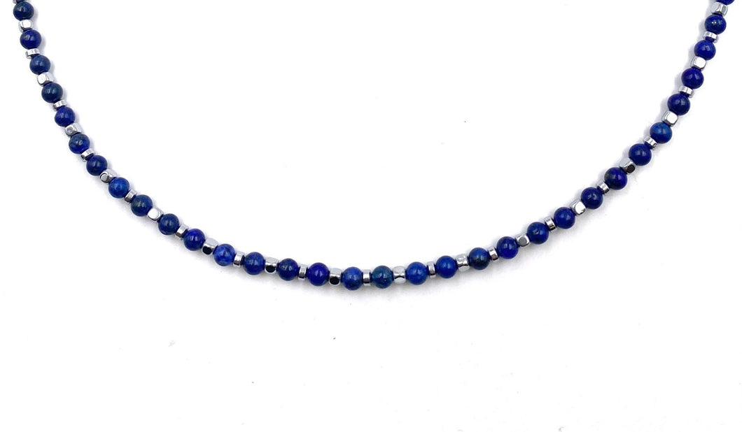 Collana Sfere Pietre Naturali e Acciaio Crux