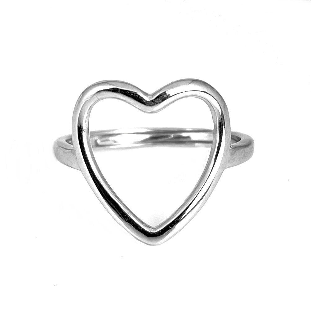 Anello Cuore Forato in argento 925
