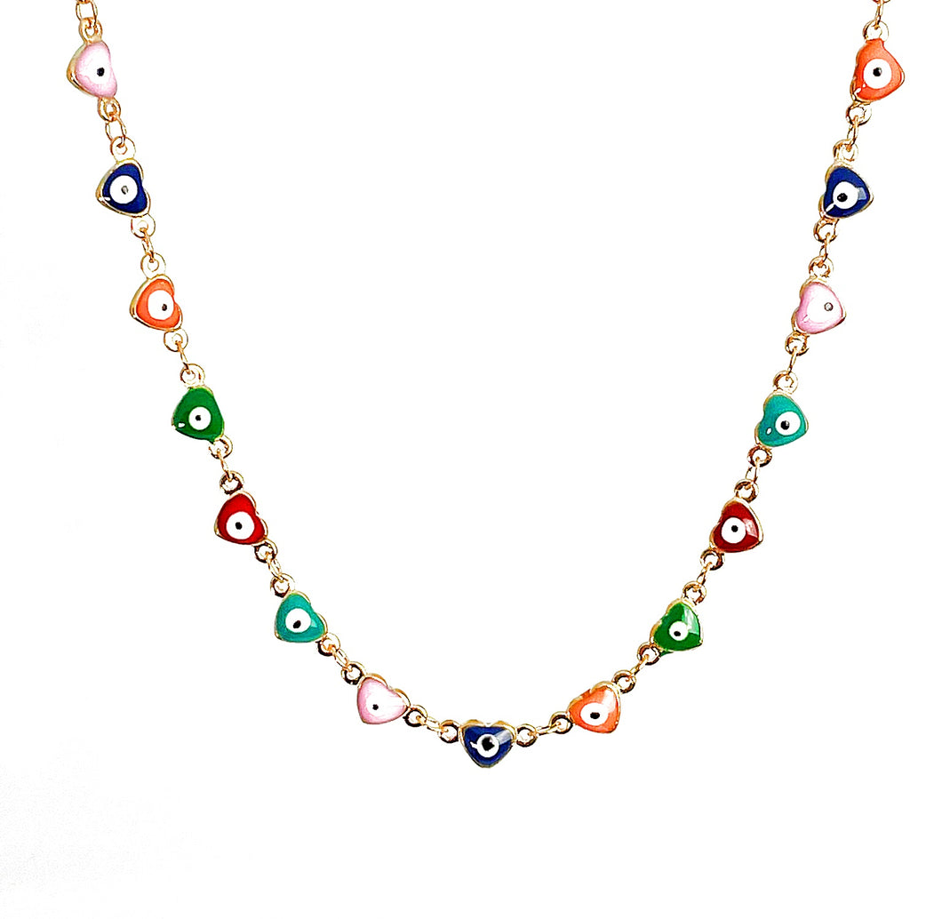 Collana Cuoricini Occhio Turco