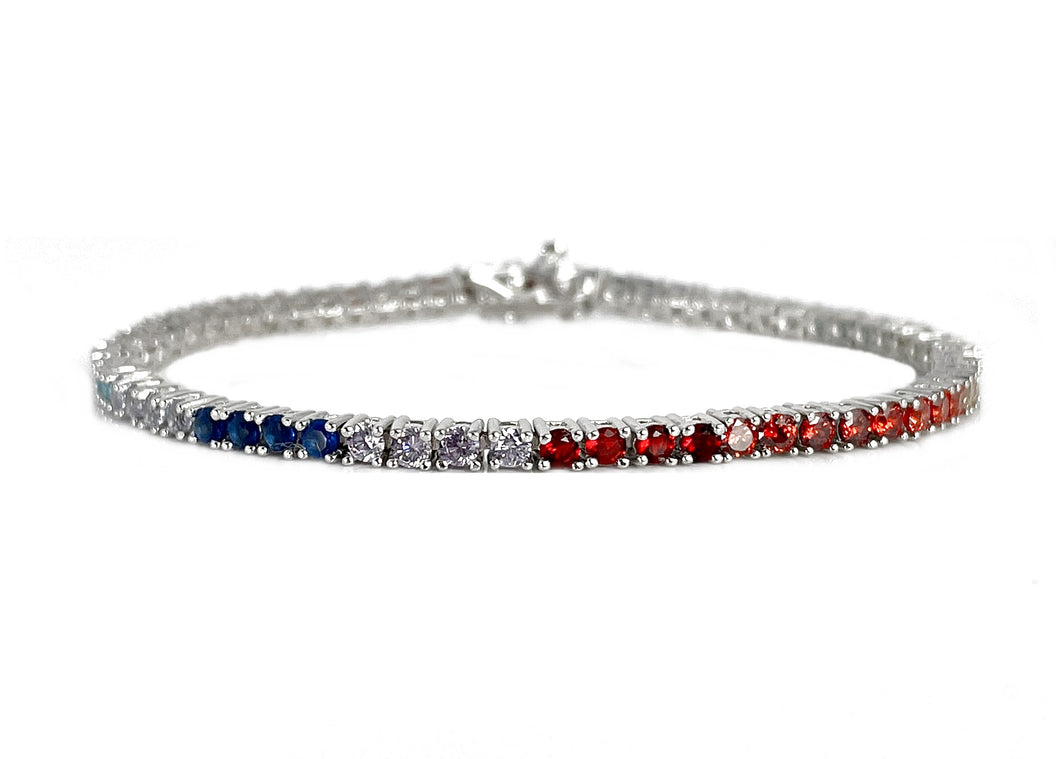 Bracciale Tennis Rainbow in Argento 925