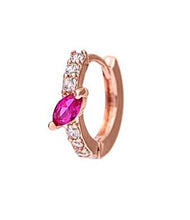 Carica l&#39;immagine nel visualizzatore di Gallery, Mono Orecchino micro baguette fucsia
