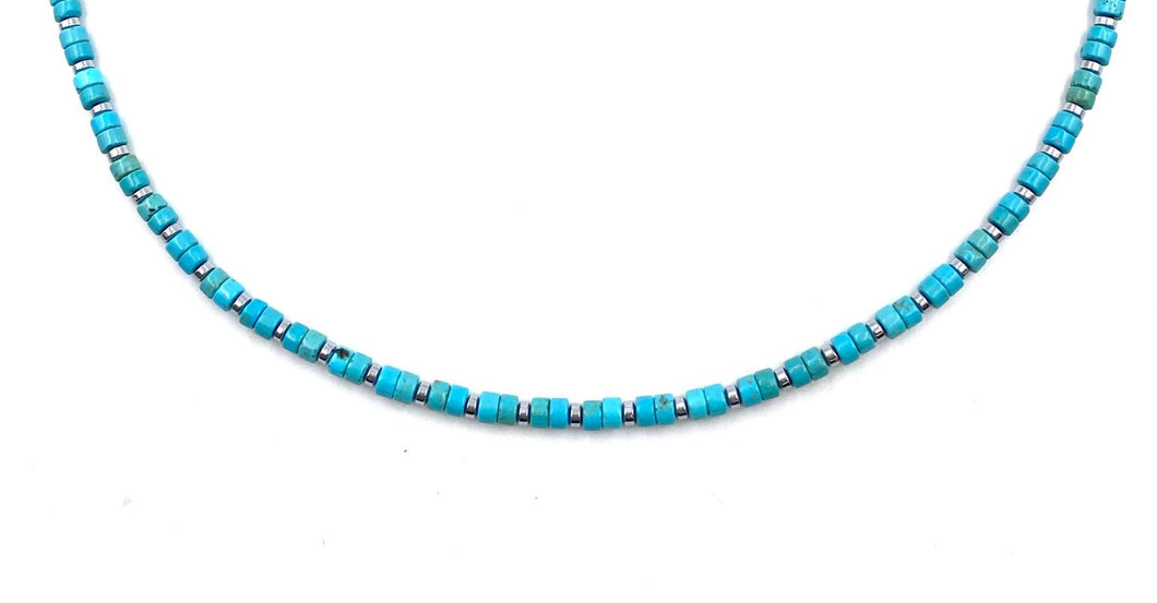Collana Acciaio e Rondelle Pietre naturali Libra